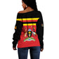 Uganda Flag Stylized Off Shoulder Sweater Jamhuri ya Uganda