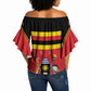 Uganda Flag Stylized Off Shoulder Wrap Waist Top Jamhuri ya Uganda