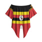 Uganda Flag Stylized Off Shoulder Wrap Waist Top Jamhuri ya Uganda