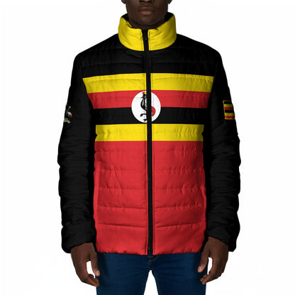 Uganda Flag Stylized Padded Jacket Jamhuri ya Uganda