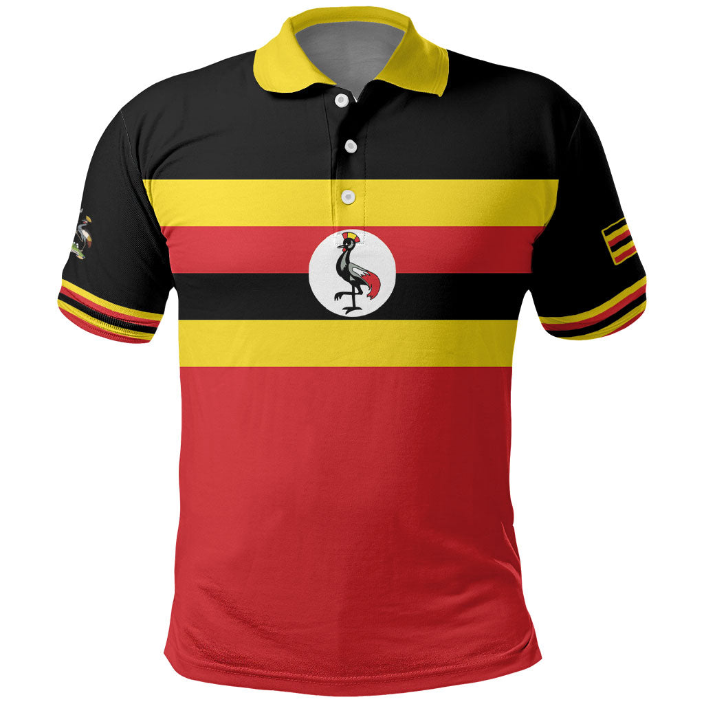 Uganda Flag Stylized Polo Shirt Jamhuri ya Uganda