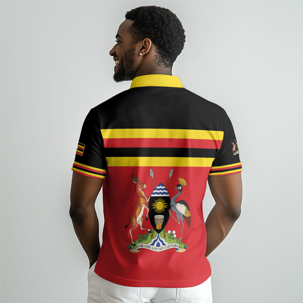 Uganda Flag Stylized Polo Shirt Jamhuri ya Uganda