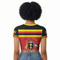 Uganda Flag Stylized Raglan Cropped T shirt Jamhuri ya Uganda