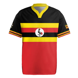Uganda Flag Stylized Rugby Jersey Jamhuri ya Uganda