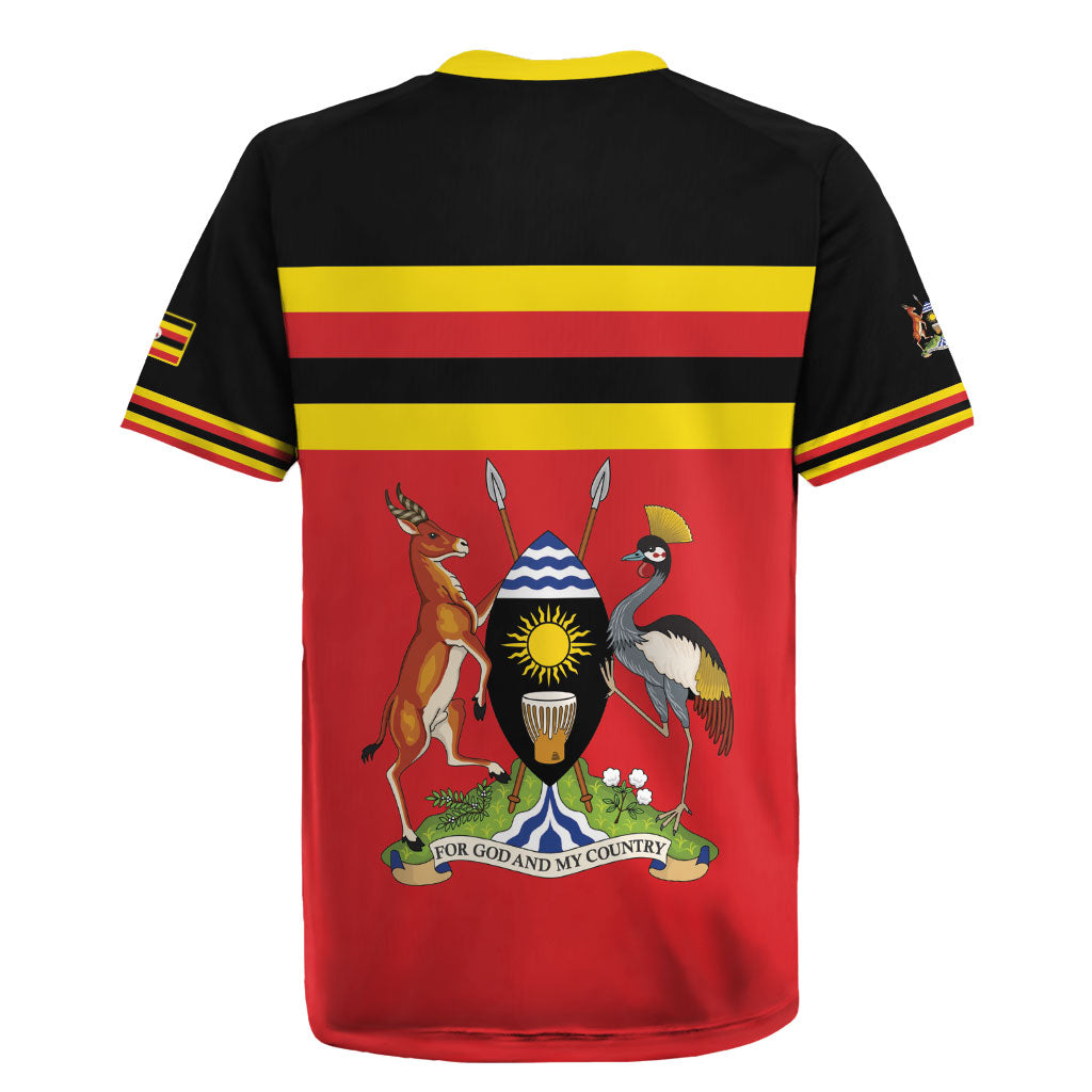 Uganda Flag Stylized Rugby Jersey Jamhuri ya Uganda