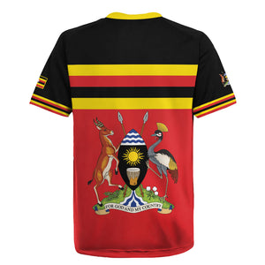 Uganda Flag Stylized Rugby Jersey Jamhuri ya Uganda