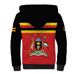 Uganda Flag Stylized Sherpa Hoodie Jamhuri ya Uganda