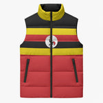Uganda Flag Stylized Sleeveless Puffer Jacket Jamhuri ya Uganda