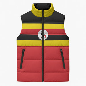 Uganda Flag Stylized Sleeveless Puffer Jacket Jamhuri ya Uganda