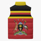 Uganda Flag Stylized Sleeveless Puffer Jacket Jamhuri ya Uganda