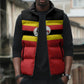 Uganda Flag Stylized Sleeveless Puffer Jacket Jamhuri ya Uganda