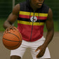 Uganda Flag Stylized Sleeveless Zip Hoodie Jamhuri ya Uganda