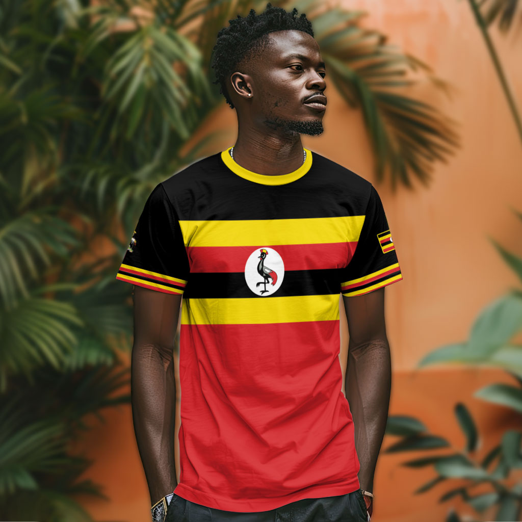 Uganda Flag Stylized T shirt Jamhuri ya Uganda