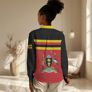 Uganda Flag Stylized Women Casual Shirt Jamhuri ya Uganda