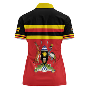 Uganda Flag Stylized Women Polo Shirt Jamhuri ya Uganda