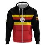 Uganda Flag Stylized Zip Hoodie Jamhuri ya Uganda