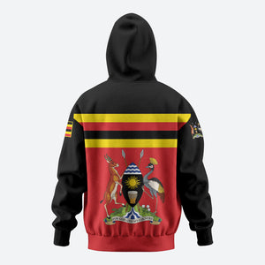 Uganda Flag Stylized Zip Hoodie Jamhuri ya Uganda