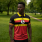 Uganda Flag Stylized Zipper Polo Shirt Jamhuri ya Uganda