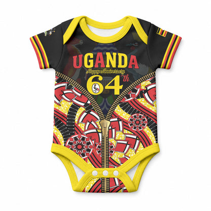 Personalised Uganda 64th Anniversary Baby Onesie Happy Independence Day