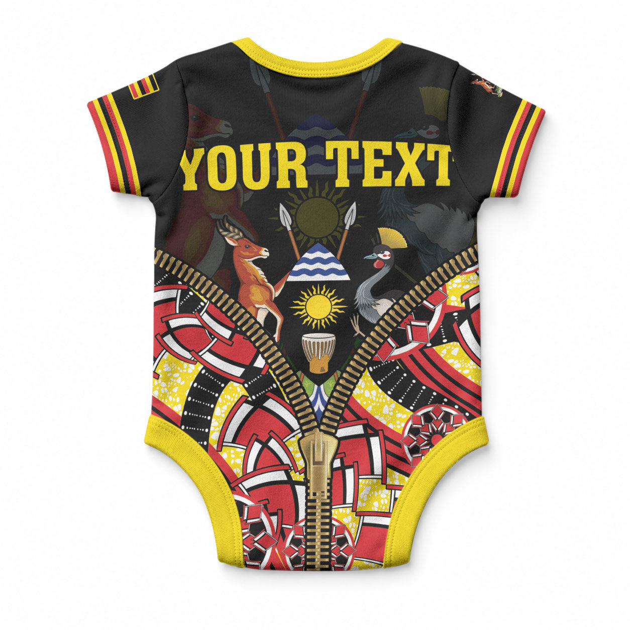 Personalised Uganda 64th Anniversary Baby Onesie Happy Independence Day