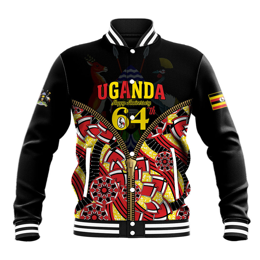 Personalised Uganda 64th Anniversary Baseball Jacket Happy Independence Day