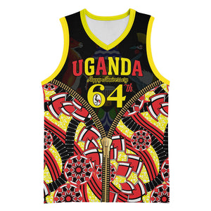 Personalised Uganda 64th Anniversary Basketball Jersey Happy Independence Day