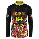 Personalised Uganda 64th Anniversary Button Sweatshirt Happy Independence Day
