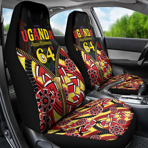 Uganda 64th Anniversary Car Seat Cover Happy Independence Day