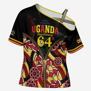 Personalised Uganda 64th Anniversary Cross Shoulder Shirt Happy Independence Day