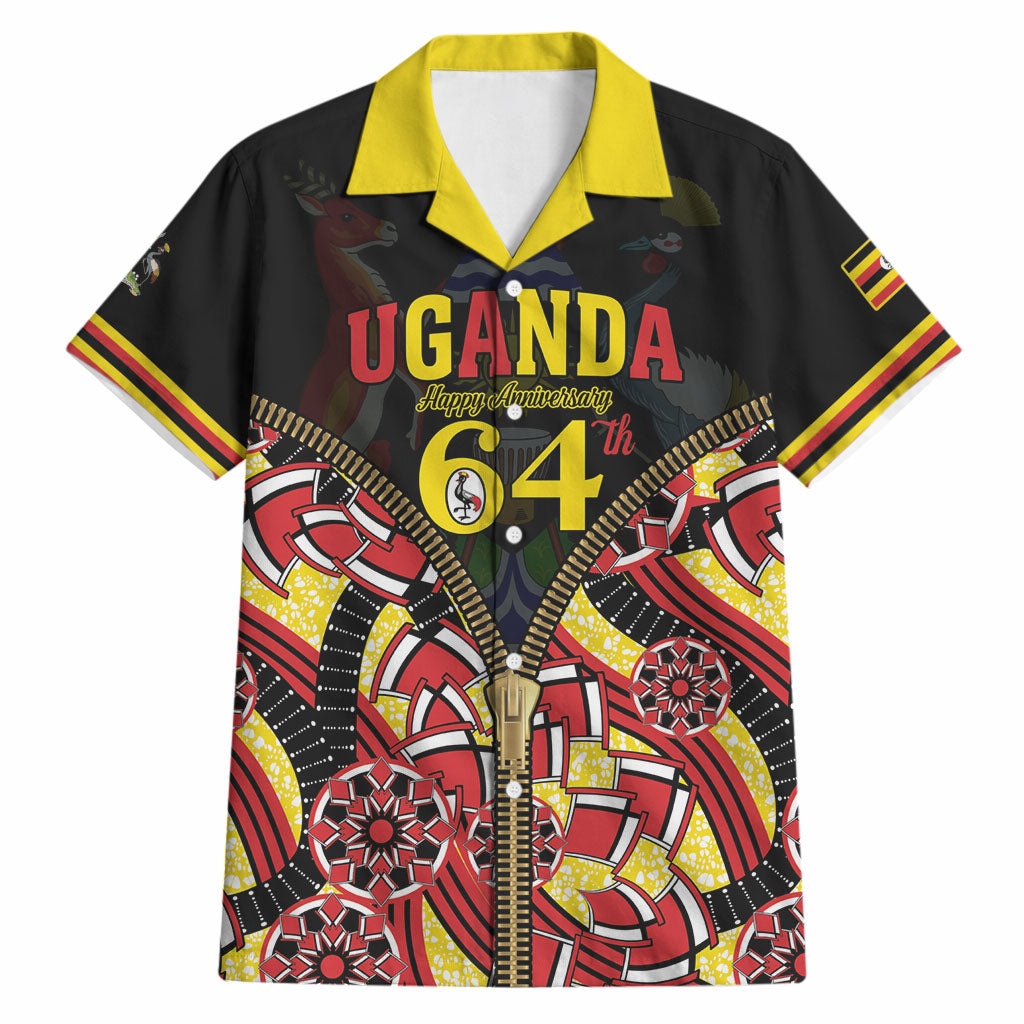 Personalised Uganda 64th Anniversary Hawaiian Shirt Happy Independence Day