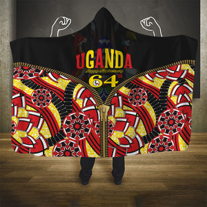 Uganda 64th Anniversary Hooded Blanket Happy Independence Day
