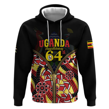 Personalised Uganda 64th Anniversary Hoodie Happy Independence Day