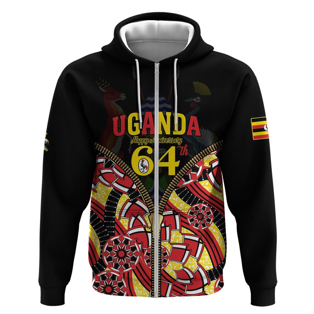 Personalised Uganda 64th Anniversary Hoodie Happy Independence Day