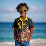 Personalised Uganda 64th Anniversary Kid Hawaiian Shirt Happy Independence Day