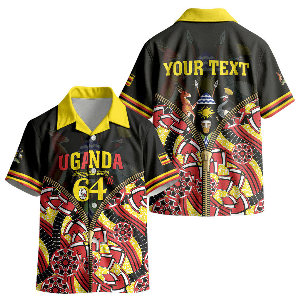 Personalised Uganda 64th Anniversary Kid Hawaiian Shirt Happy Independence Day