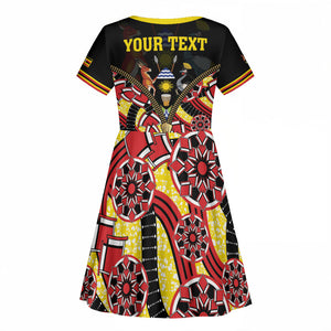 Personalised Uganda 64th Anniversary Kid Short Sleeve Dress Happy Independence Day