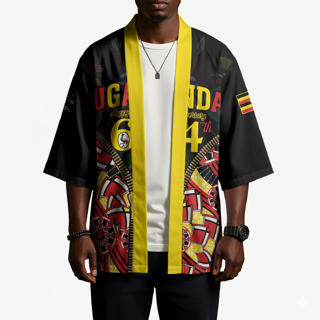 Personalised Uganda 64th Anniversary Kimono Happy Independence Day