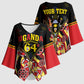 Personalised Uganda 64th Anniversary Kimono Sleeve Blouse Happy Independence Day