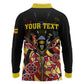 Personalised Uganda 64th Anniversary Long Sleeve Polo Shirt Happy Independence Day