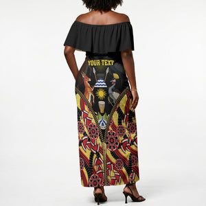 Personalised Uganda 64th Anniversary Off Shoulder Maxi Dress Happy Independence Day