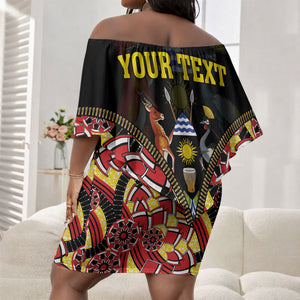 Personalised Uganda 64th Anniversary Off Shoulder Short Dress Happy Independence Day