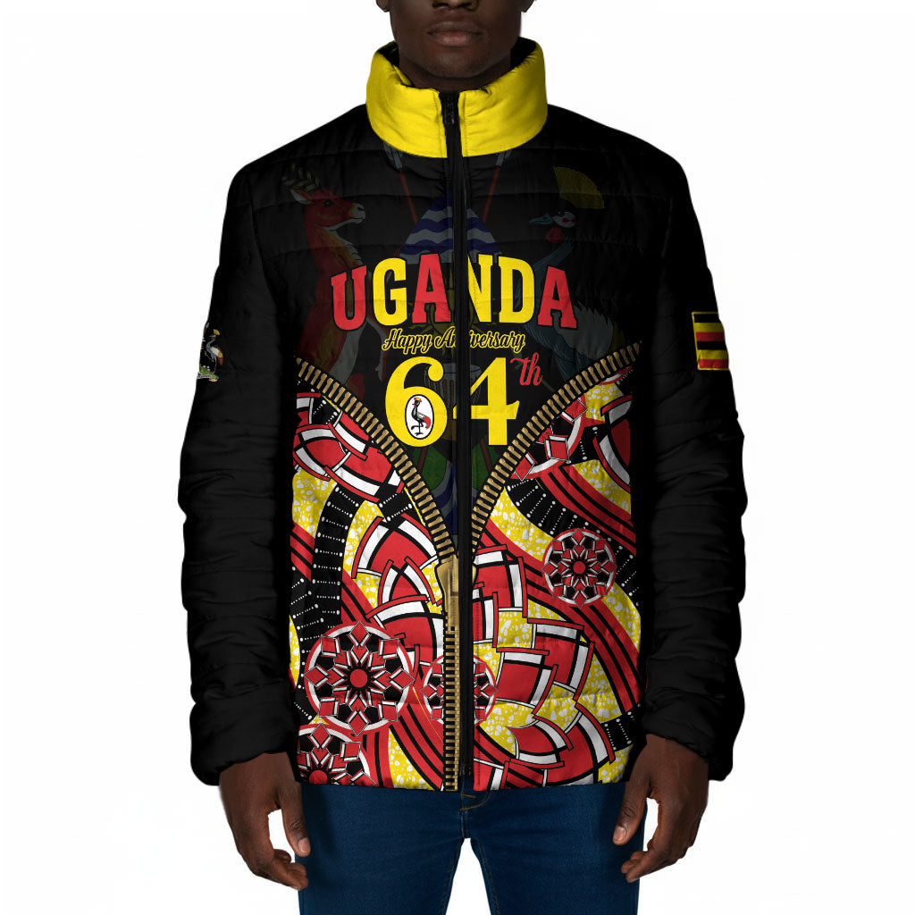 Personalised Uganda 64th Anniversary Padded Jacket Happy Independence Day