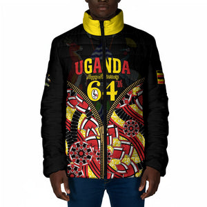 Personalised Uganda 64th Anniversary Padded Jacket Happy Independence Day