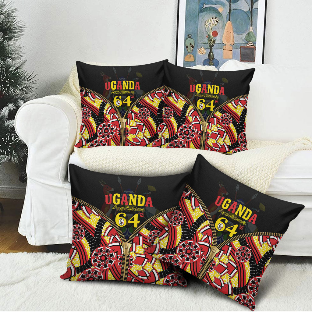 Uganda 64th Anniversary Pillow Cover Happy Independence Day