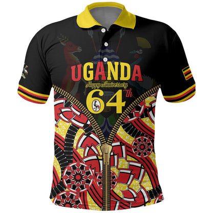 Personalised Uganda 64th Anniversary Polo Shirt Happy Independence Day