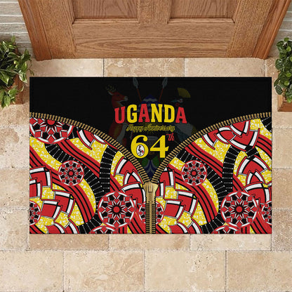 Uganda 64th Anniversary Rubber Doormat Happy Independence Day