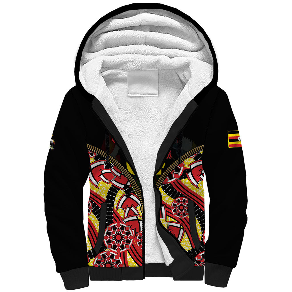 Personalised Uganda 64th Anniversary Sherpa Hoodie Happy Independence Day