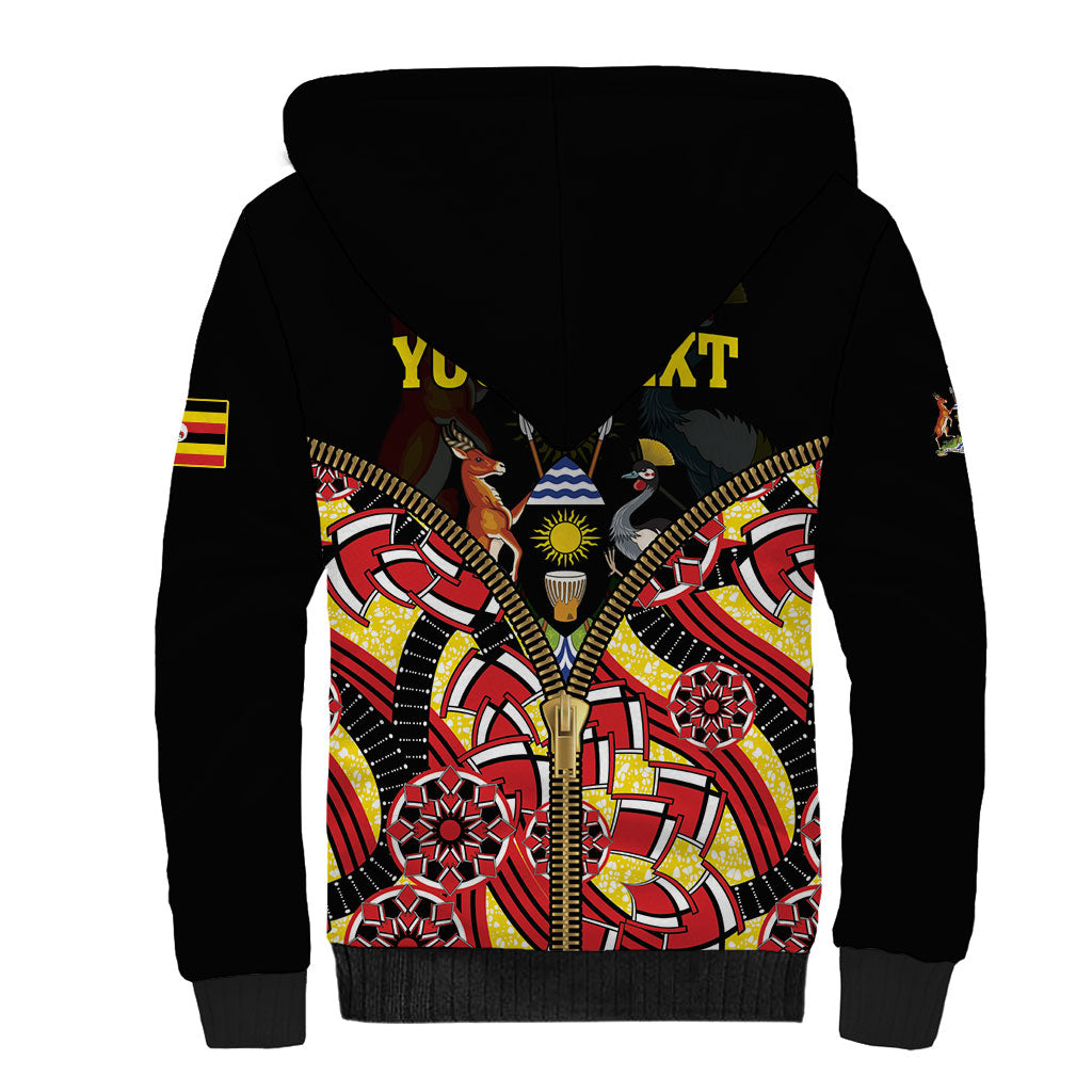 Personalised Uganda 64th Anniversary Sherpa Hoodie Happy Independence Day