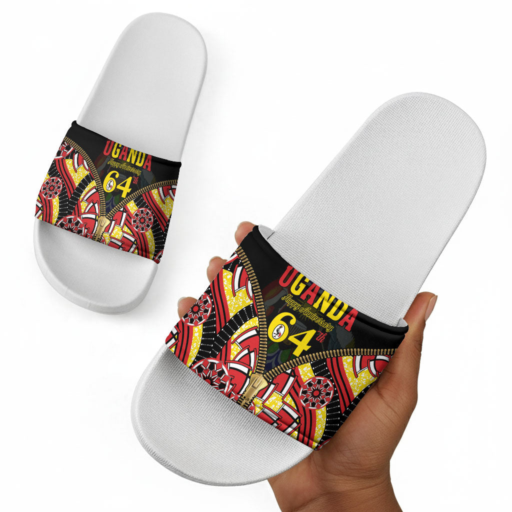 Uganda 64th Anniversary Slide Sandals Happy Independence Day