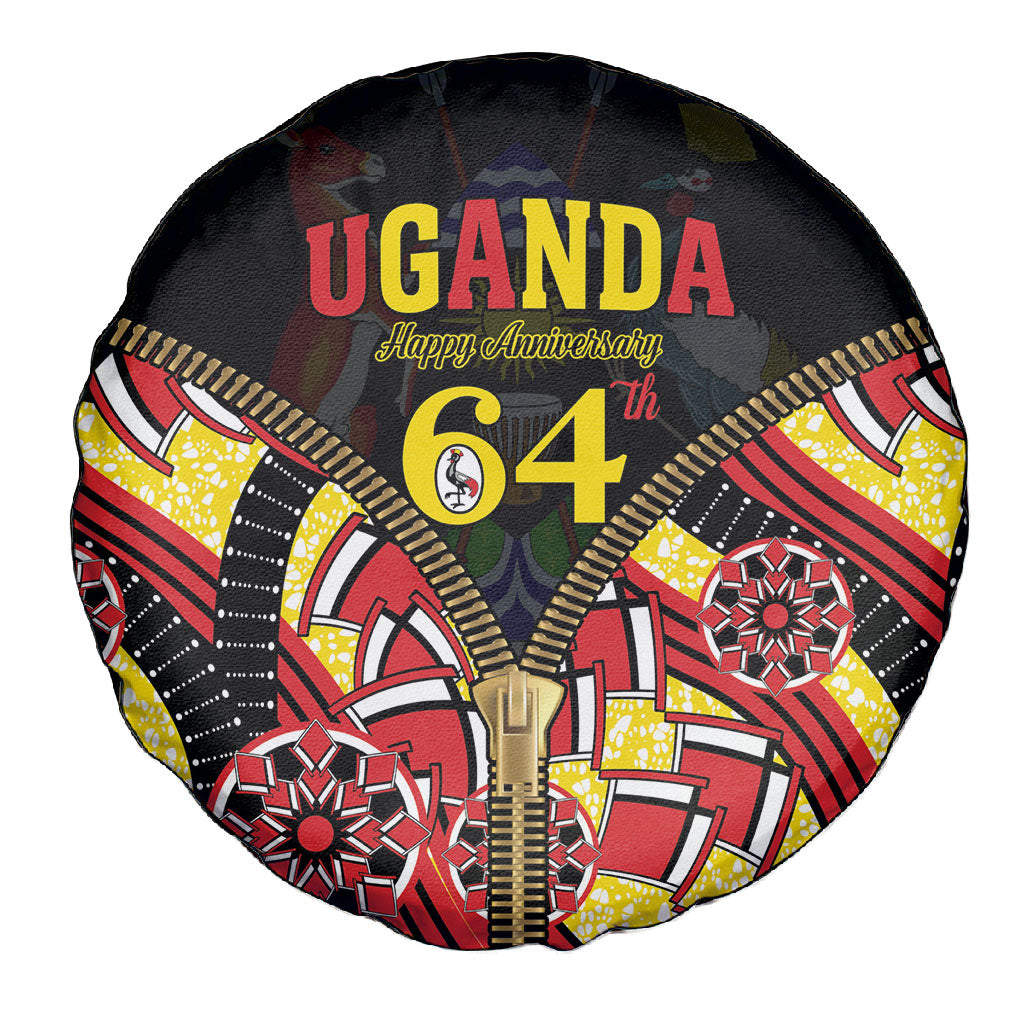 Uganda 64th Anniversary Spare Tire Cover Happy Independence Day